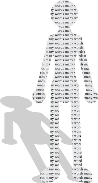 Άνθρωπος με πολλές λέξεις — Διανυσματικό Αρχείο