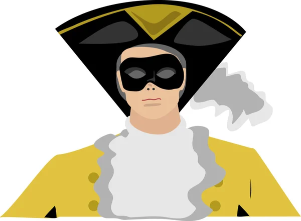 Costumed άνθρωπος φορώντας μάσκα — Διανυσματικό Αρχείο