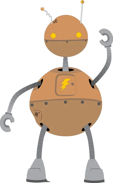 Round rétro beat up Robot — Image vectorielle