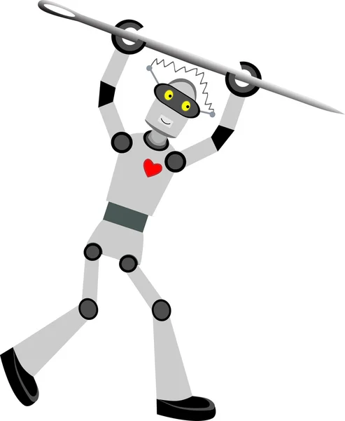 Robot boy iğne holding Il vektör — Stok Vektör