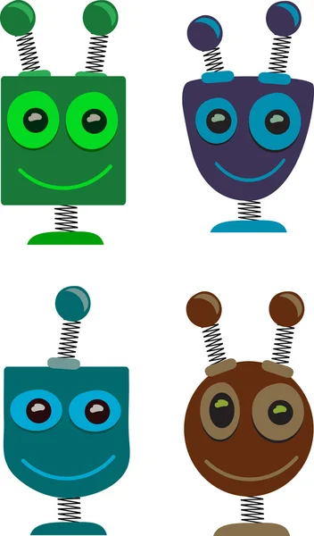 Robot Heads Cute — Stock Vector