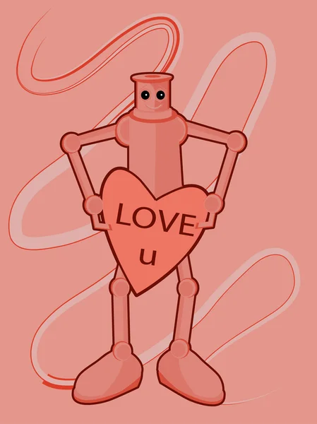 Valentine Robot — Stock Vector