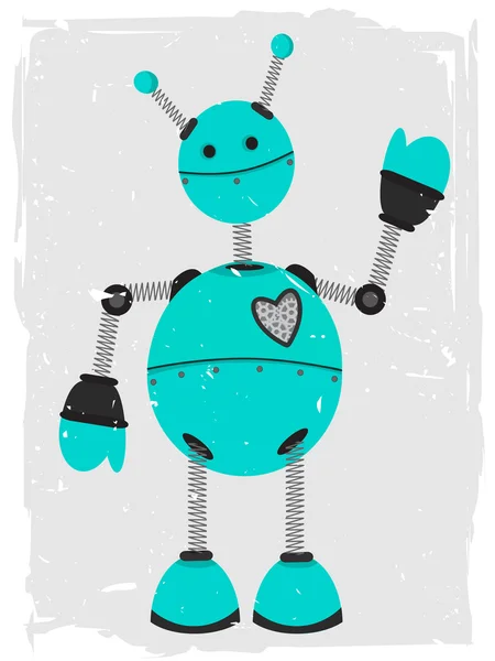 Robot adorable ondeando — Archivo Imágenes Vectoriales