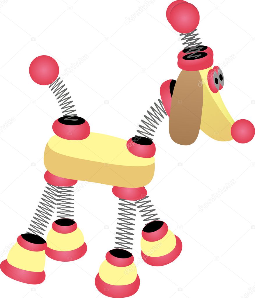 Springy Cartoon Robot Dog Walking