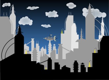 Futuristic City - Vector Background clipart