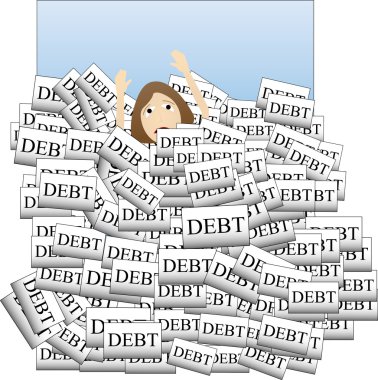 Drowning in Debt clipart