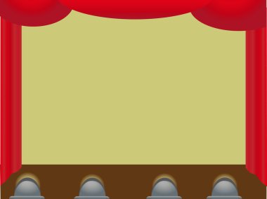 Empty Stage accented by Curtains clipart