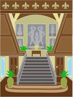 Grand Staircase upscale setting clipart