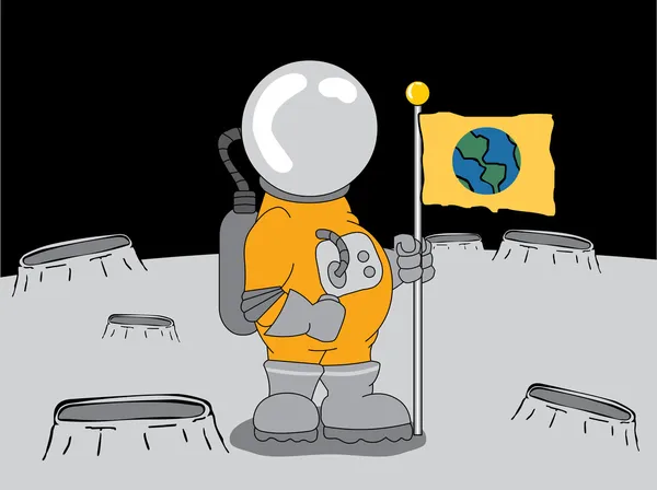 Astronaute sur la lune — Image vectorielle