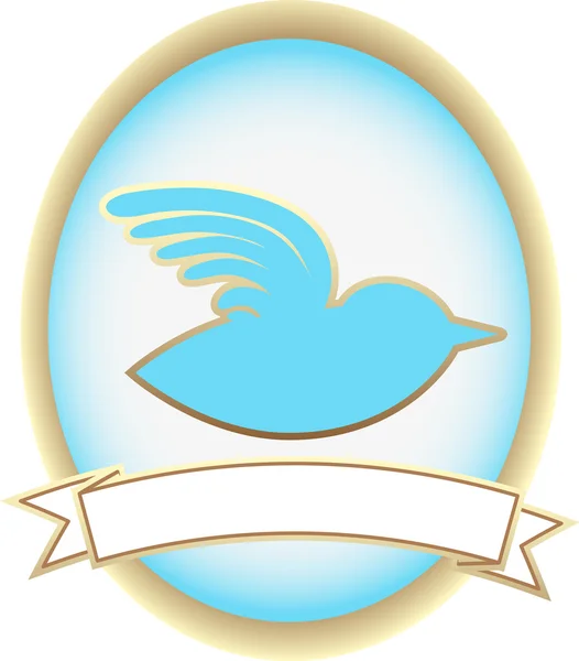 Modrý pták abstraktní oválný nápisu maskot — Stockový vektor
