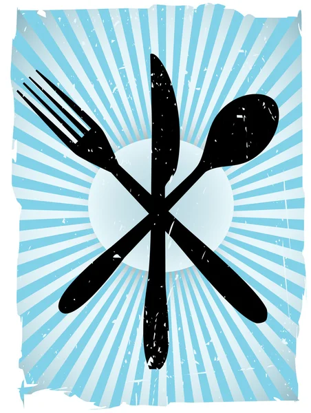 Cutlery Grunge Vector Background — Stock Vector