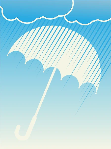 Regen Wolken Regenschirm blauer Vektor — Stockvektor