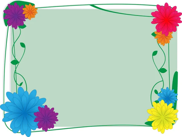 花とツタの境界線 - ベクトルの背景 — ストックベクタ