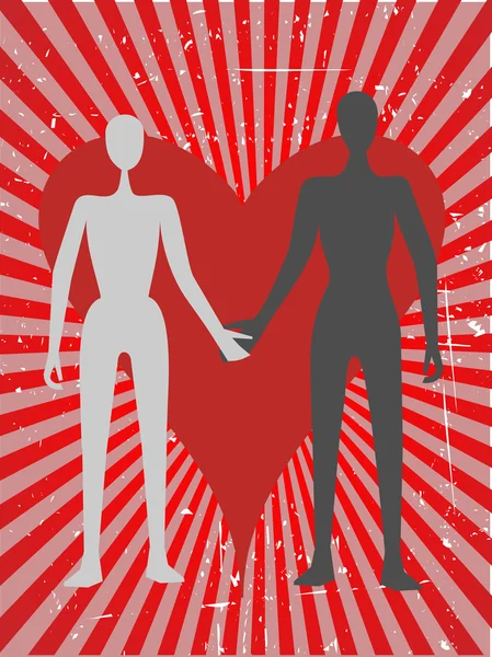 Couple amoureux Grungy — Image vectorielle