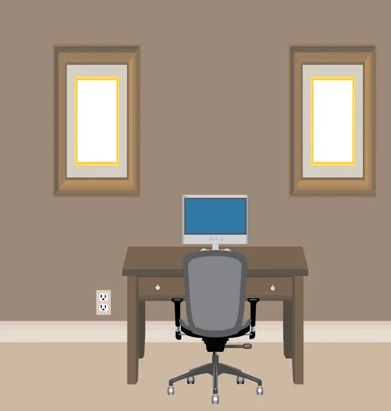 Bureau à domicile — Image vectorielle