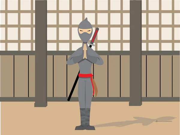 Ninja posando — Vetor de Stock