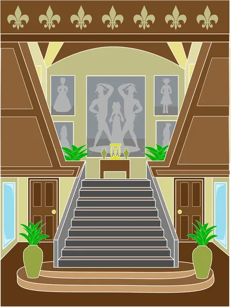 Grand Staircase configuração de luxo —  Vetores de Stock