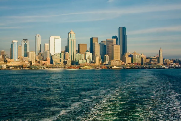 Seattle skyline van veerboot — Stockfoto