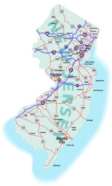 New Jersey State Interstate Map clipart