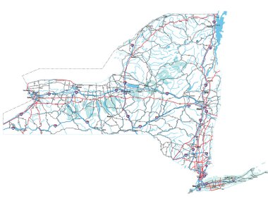 New York State Interstate Map clipart