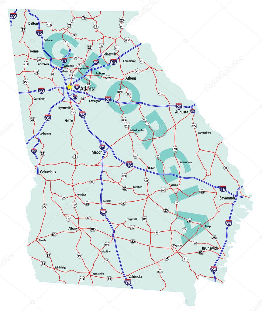 Georgia State Interstate Map