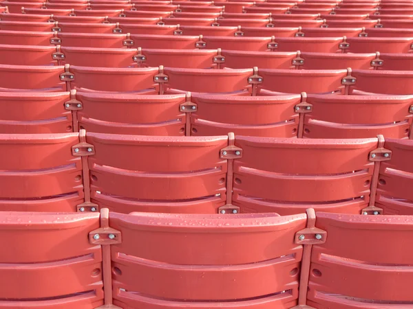 Siedziska stadionowe czerwony — Zdjęcie stockowe