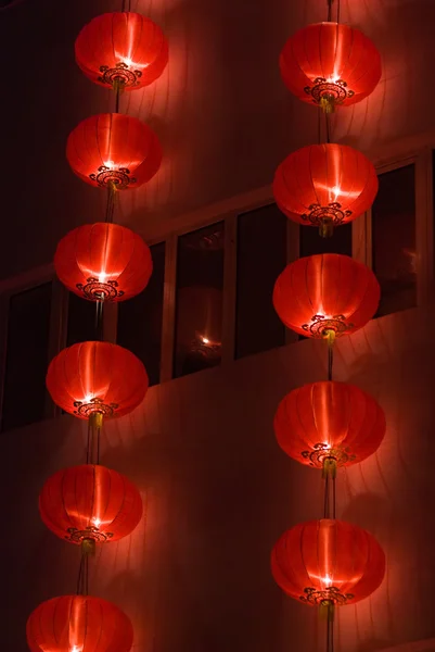 Czerwony chiński Lampion w nocy — Zdjęcie stockowe