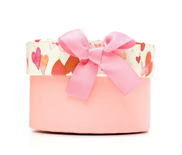 Beautiful hand-made pink gift box — Stock Photo, Image