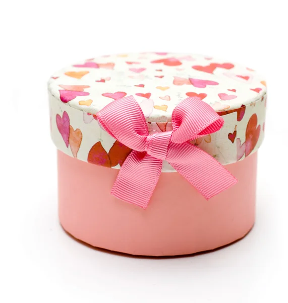 Mooie handgemaakte roze geschenkdoos — Stockfoto