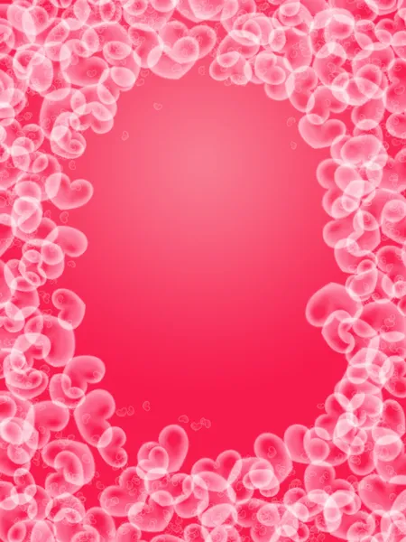 stock image Abstract hearts shape in red background