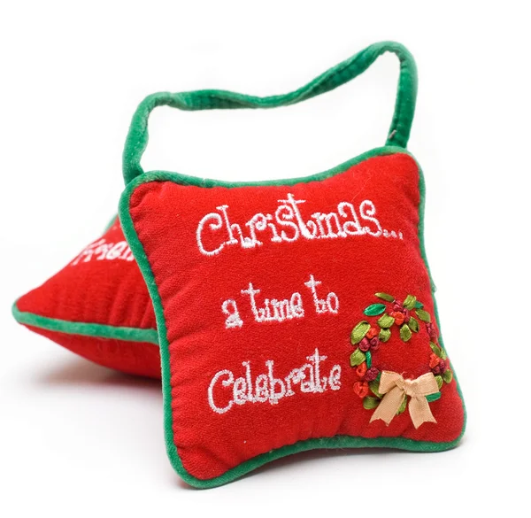 Two red cushion for christmas — Stock Photo, Image