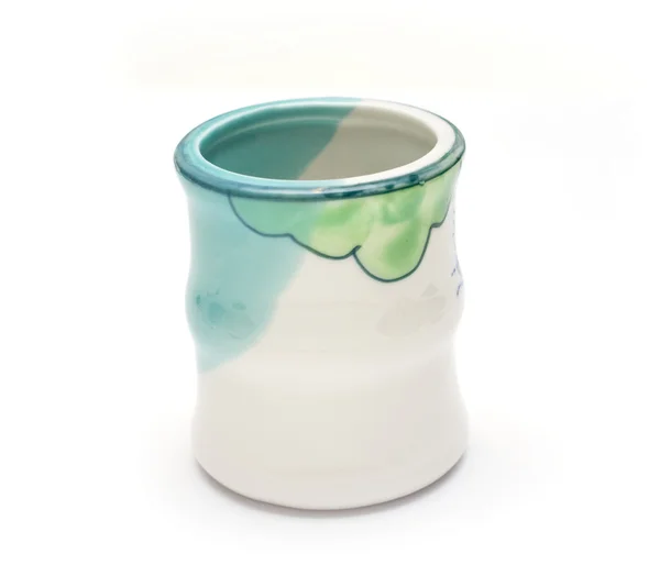 Singola tazza di porcellana tes isolato su bianco — Foto Stock