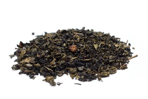 Green flower tea isolated on white — Stock Photo, Image
