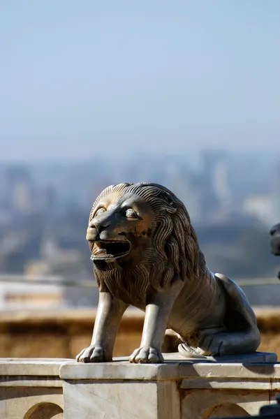 Kahire Mısır taş aslanları — Stok fotoğraf