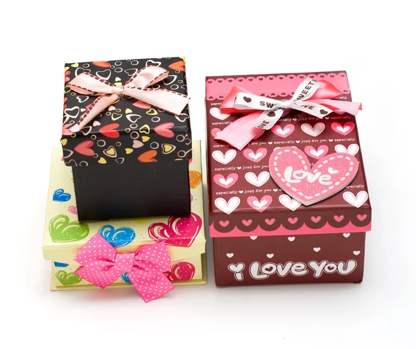 Three hand-made gift box — Stock Photo, Image