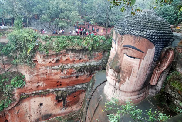 Bouddha géant Leshan dans le mont Emei de Chine Photos De Stock Libres De Droits
