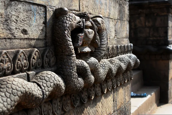 Snake god sculpture relief of nepal — Stock Photo, Image