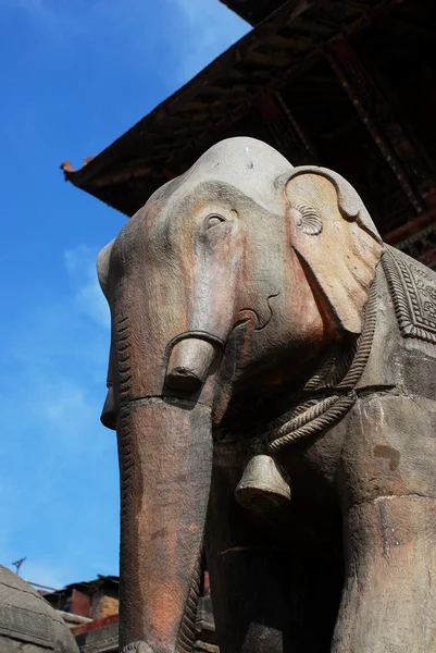 Ancient elephant sculpture of nepal — Stock Photo, Image