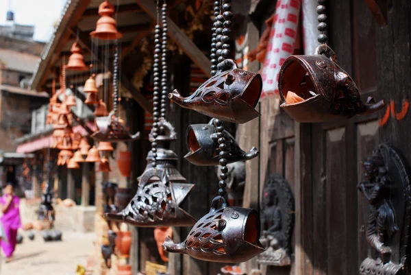 Peixe de madeira Escultura de bhaktapur, nepal — Fotografia de Stock