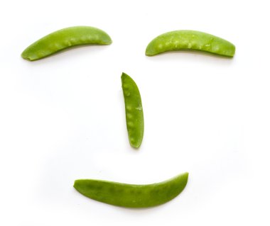 Snap Peas smile face isolated clipart