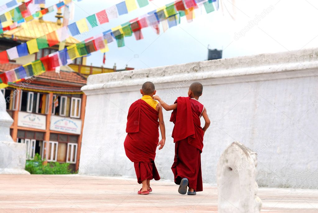 Two Tibetan Children Buddhist Monks