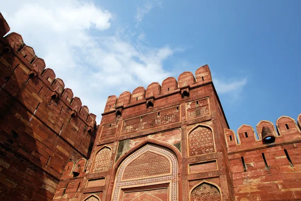 Puerta de entrada primer plano en el fuerte de Agra —  Fotos de Stock
