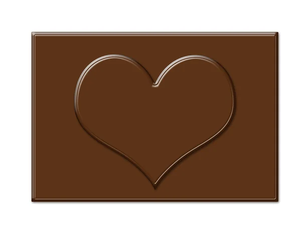 Moldura em forma de coração de chocolate — Fotografia de Stock