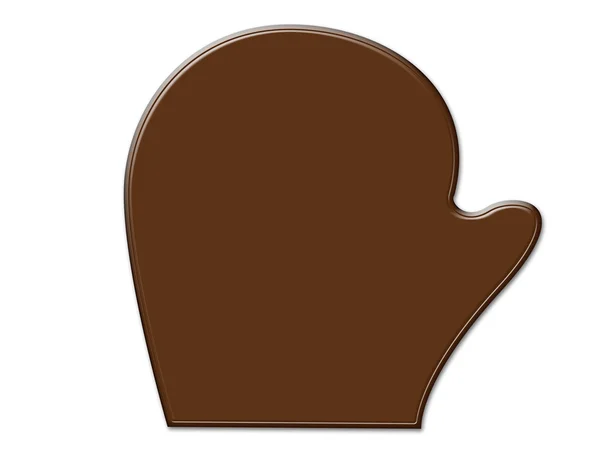 Handschuhe formen Schokoladenrahmen — Stockfoto
