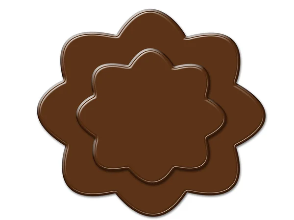 Шоколадная рамка в форме цветка — стоковое фото