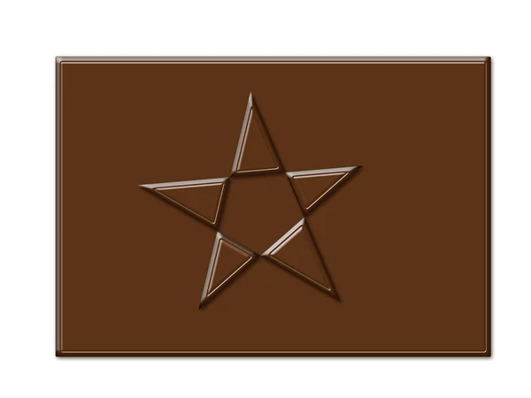 Marco de forma de estrella de chocolate — Foto de Stock