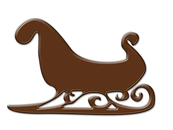 Forma de trineo de chocolate marco aislado — Foto de Stock
