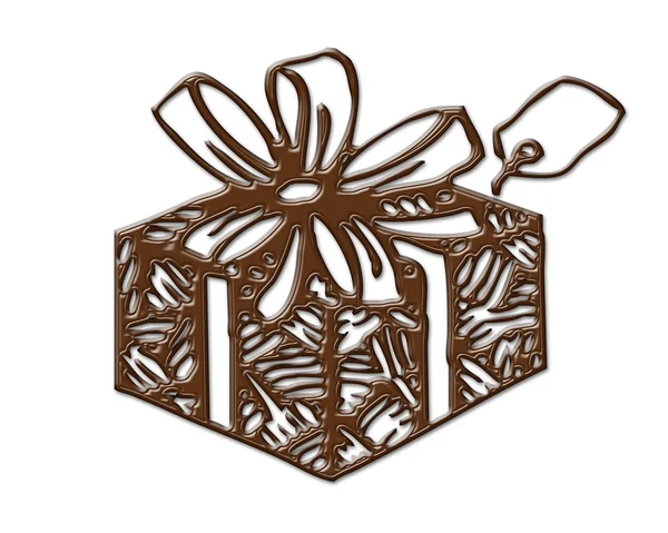 Boîte cadeau dessin animé forme chocolat — Photo