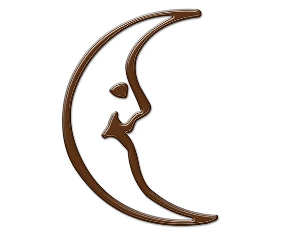 Kreskówka księżyc kształt czekolada — Zdjęcie stockowe