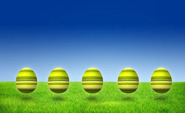 Yeşil çizgili desen Paskalya yortusu yumurta — Stok fotoğraf